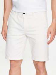 Lindbergh Szorty materiałowe 30-505044 Biały Slim Fit. Białe szorty Lindbergh, m, bez wzorów, z bawełny. Za 229.99 zł.