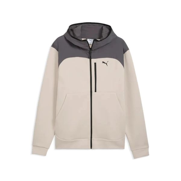 Bluza sportowa męska z kapturem Puma. Brązowe bluzy z kapturem Puma, l, bez wzorów, z bawełny, z kapturem. Za 425.77 zł.