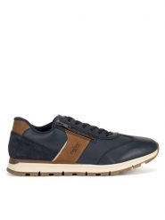 Rieker Sneakersy B0501-14 Granatowy. Niebieskie buty sportowe casual Rieker, bez wzorów, ze skóry, bez zapięcia. Za 429.99 zł.