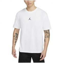 Koszulka treningowa męska Nike Jordan Sport Drifit. Białe t-shirty sportowe Nike, bez wzorów, bez ramiączek, do biegania. Za 244.00 zł.