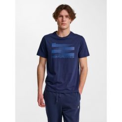 Koszulka Hummel Pulse Graphic. Niebieskie t-shirty sportowe Hummel, bez wzorów, bez ramiączek, na fitness i siłownię. Za 144.50 zł.