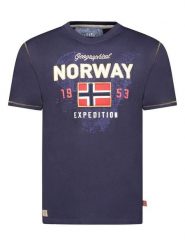 Geographical Norway Koszulka "Juitre" w kolorze granatowym rozmiar: M. Niebieskie bezrękawniki Geographical Norway, m, bez wzorów, z bawełny, bez kołnierzyka, bez ramiączek. Za 61.46 zł.
