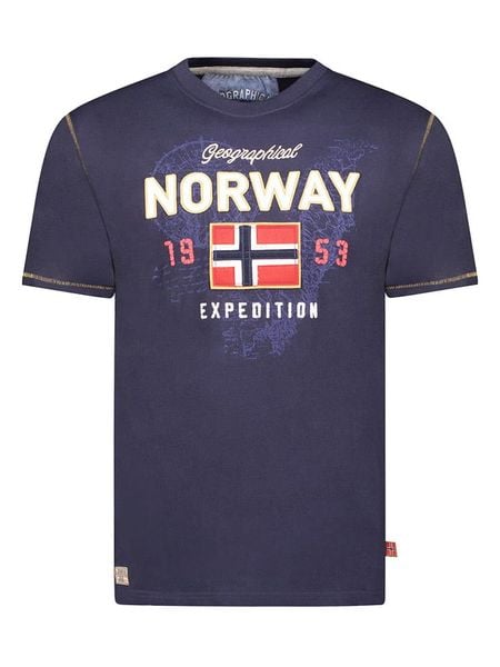 Geographical Norway Koszulka "Juitre" w kolorze granatowym rozmiar: M. Niebieskie bezrękawniki Geographical Norway, m, bez wzorów, z bawełny, bez kołnierzyka, bez ramiączek. Za 84.60 zł.