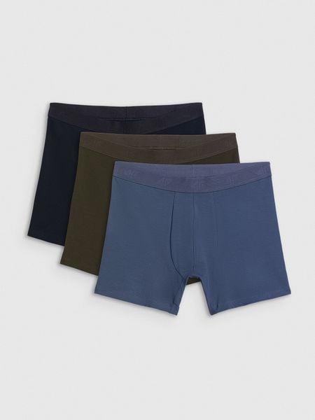 4F Bielizna bokserki (3-pack) męskie - czarne S. Czarna bokserki 4F, m, bez wzorów, z bawełny. Za 99.99 zł.