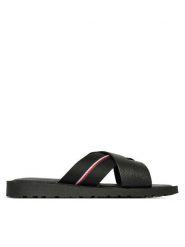 Tommy Hilfiger Klapki Core Hilfiger Lth Criss C Sandal FM0FM05783 Czarny. Czarne klapki Tommy Hilfiger, ze skóry. Za 289.99 zł.