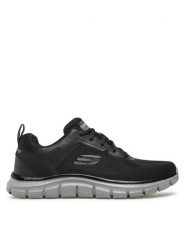 Skechers Sneakersy Track Broader 232698/BKCC Czarny. Czarne buty sportowe casual Skechers, bez wzorów, z materiału, bez zapięcia. Za 239.99 zł.