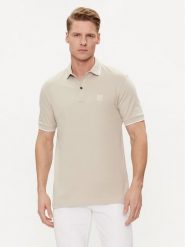 Boss Polo Passertip 50507699 Beżowy Slim Fit. Brązowe koszulki polo Boss, m, bez wzorów, z bawełny, bez kołnierzyka, bez ramiączek. Za 339.99 zł.