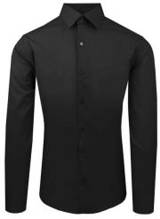 Czarna Koszula Bawełniana o Taliowanym Kroju, Jednokolorowa. Czarne koszule Pazzani, bez wzorów, z bawełny, bez kołnierzyka, bez ramiączek. Za 169.00 zł.