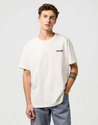 MESKA KOSZULKA WRANGLER VINTAGE TEE BIRCH 112371467. Brązowe t-shirty Wrangler, s, bez wzorów, bez kołnierzyka, bez ramiączek. Za 79.99 zł.