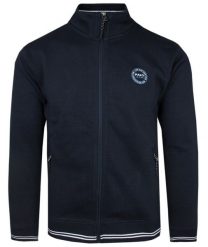 Klasyczna Bluza Męska na Zamek - PAKO JEANS - Wysoki Dekolt - Granatowa. Niebieskie bluzy Pako Jeans, l, bez wzorów, z bawełny, bez kaptura. Za 197.00 zł.