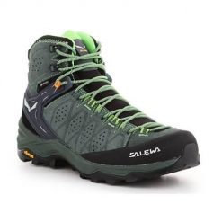 Buty trekkingowe męskie Salewa MS Alp 2 Mid Gtx. Zielone buty trekkingowe Salewa, bez wzorów, z materiału, za kostkę, bez zapięcia, trekkingowe. Za 1,106.00 zł.