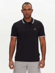 Napapijri Polo E-Macas NP0A4ID59411 Czarny Regular Fit. Czarne koszulki polo Napapijri, m, bez wzorów, z bawełny, bez kołnierzyka, bez ramiączek. Za 229.99 zł.
