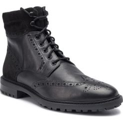 Kozaki GEOX - U Brenson A U948AA 04622 C9999 Black. Czarne botki sznurowane Geox, bez wzorów, z materiału, bez obcasa, bez zapięcia. Za 629.00 zł.