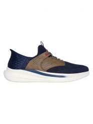Skechers Sneakersy "Slade-Caster" w kolorze granatowo-jasnobrązowym rozmiar: 41. Brązowe buty sportowe casual Skechers, bez wzorów, z materiału, bez zapięcia. Za 260.99 zł.