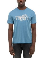 Mustang Koszulka w kolorze błękitnym rozmiar: L. Niebieskie bezrękawniki Mustang, l, bez wzorów, z bawełny, bez kołnierzyka, bez ramiączek. Za 56.79 zł.