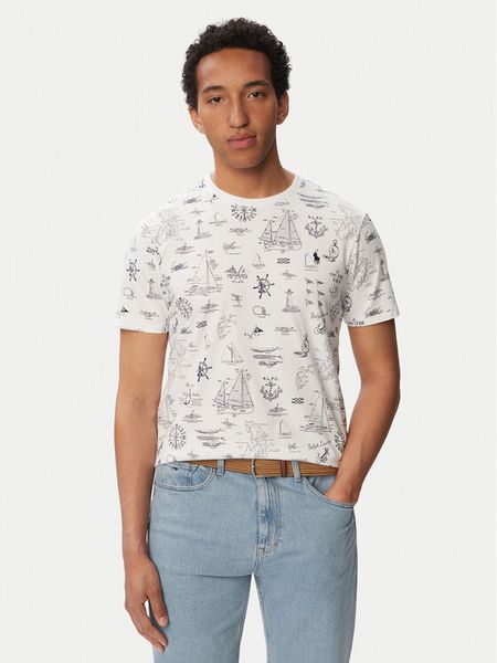 Polo Ralph Lauren T-Shirt 710B21924001 Biały Custom Slim Fit. Białe koszulki polo Polo Ralph Lauren, m, bez wzorów, z bawełny, bez kołnierzyka, bez ramiączek. Za 419.99 zł.