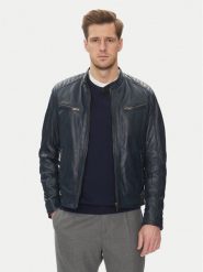 Serge Pariente Kurtka skórzana Alon Granatowy Regular Fit. Niebieskie kurtki Serge Pariente, m, bez wzorów, ze skóry, bez kaptura. Za 1,279.00 zł.