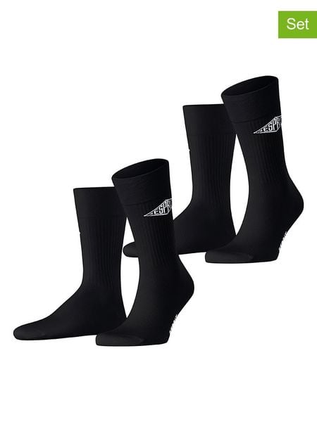 ESPRIT Skarpety (2 pary) "Unisex Logo" w kolorze czarnym rozmiar: 35-38. Czarne skarpety Esprit, bez wzorów. Za 35.95 zł.