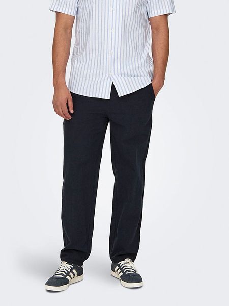 ONLY & SONS Spodnie "Onssinus" w kolorze czarnym rozmiar: L. Czarne spodnie materiałowe Only & Sons, na co dzień, l, bez wzorów, z materiału. Za 113.90 zł.