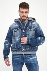Kurtka męska jeansowa z kapturem DSQUARED2. Kurtki Dsquared2, l, bez wzorów, z jeansu, z kapturem. Za 4,199.00 zł.