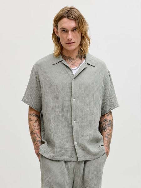 Jack & Jones Koszula Nantucket 12291812 Zielony Regular Fit. Zielone koszule Jack & Jones, l, bez wzorów, z bawełny, bez kołnierzyka, bez ramiączek. Za 97.99 zł.