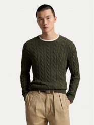Polo Ralph Lauren Sweter 710775885554 Zielony ciemny Regular Fit. Zielone swetry rozpinane Polo Ralph Lauren, m, bez wzorów, z bawełny, bez kołnierzyka, bez ramiączek. Za 949.99 zł.