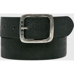 Guess Jeans - Pasek skórzany. Czarne paski Guess Jeans, z aplikacjami, z jeansu. W wyprzedaży za 139.90 zł.