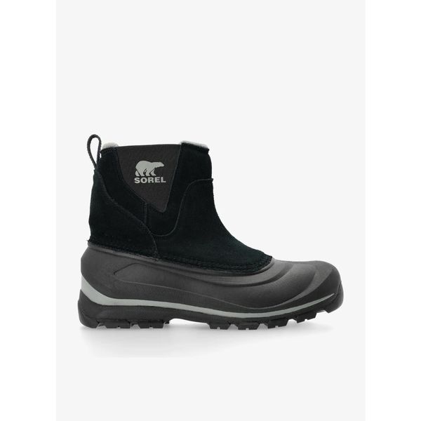 Buty zimowe męskie Sorel Buxton Pull On Boot WP. Czarne buty trekkingowe Sorel, na zimę, bez wzorów, bez zapięcia. Za 398.99 zł.
