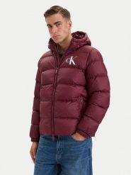 Calvin Klein Jeans Kurtka zimowa LV04RG513G Czerwony ciemny Regular Fit. Czerwone kurtki Calvin Klein Jeans, na zimę, m, bez wzorów, z jeansu, bez kaptura. Za 849.99 zł.
