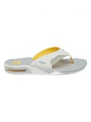 Reef Japonki "Fanning" w kolorze szaro-żółtym rozmiar: 45. Szare japonki Reef, bez wzorów, z materiału. Za 138.70 zł.