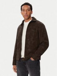 Guess Kurtka z imitacji skóry M6BL28 W4140 Brązowy ciemny Regular Fit. Brązowe kurtki Guess, l, z aplikacjami, ze skóry, bez kaptura. Za 794.99 zł.