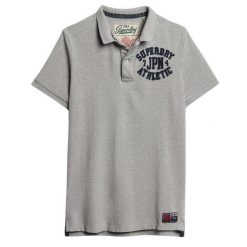 Polo Superdry Vintage Athletic. Szare koszulki polo Superdry, m, bez wzorów, bez kołnierzyka, bez ramiączek. W wyprzedaży za 191.00 zł.