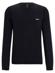 Hugo Boss Sweter w kolorze granatowym rozmiar: L. Niebieskie swetry nierozpinane HUGO BOSS, l, bez wzorów, bez kołnierzyka, bez ramiączek. Za 347.99 zł.
