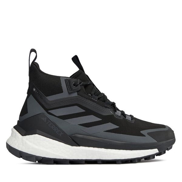 Trekkingi adidas. Czarne botki sznurowane Adidas, bez wzorów, bez obcasa, bez zapięcia. Za 399.99 zł.