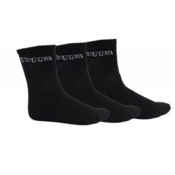 Długie Skarpety Unisex Dla Dorosłych (zestaw 3 Sztuk). Czarne skarpety Kappa, bez wzorów. Za 48.99 zł.