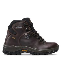 Trekkingi Grisport. Brązowe botki sznurowane Grisport, bez wzorów, bez obcasa, bez zapięcia. Za 409.99 zł.