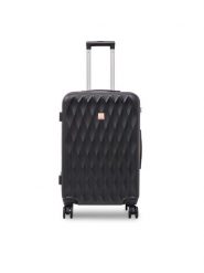 Semi Line Walizka średnia T5722-3 Czarny. Czarne walizki Semi-line, bez wzorów, z tworzywa sztucznego, średnie. Za 229.99 zł.