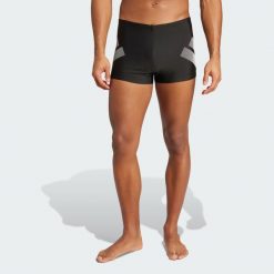 Bokserki do pływania Big Bars. Czarne bokserki Adidas, bez wzorów. Za 139.00 zł.