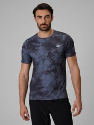 4F Koszulka treningowa regular szybkoschnąca męska - czarna L. Czarne t-shirty 4F, l, bez wzorów, z materiału, bez kołnierzyka, bez ramiączek. Za 129.99 zł.