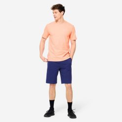 Spodenki fitness męskie Domyos regular. Krótkie spodenki sportowe DOMYOS, m, bez wzorów, z bawełny. Za 69.99 zł.