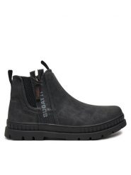 Bugatti Kozaki 321AGB565900 Czarny. Czarne kozaki Bugatti, bez wzorów, z nubiku, bez obcasa, bez zapięcia. Za 449.99 zł.