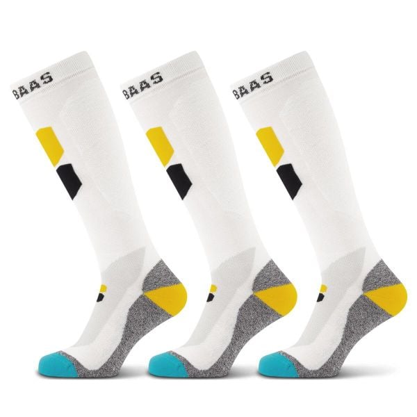 Skarpety narciarskie Poederbaas Technical Bamboo Freeride 3 pary. Białe skarpety POEDERBAAS, bez wzorów, z elastanu. W wyprzedaży za 286.22 zł.