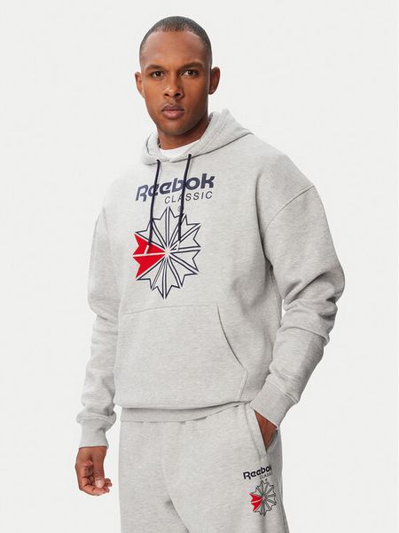 Reebok Bluza Hainrich RK25734CCM Szary jasny Regular Fit. Szare bluzy Reebok, m, bez wzorów, z syntetyku, bez kaptura. Za 249.99 zł.