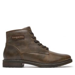 Kozaki Bugatti. Brązowe kozaki Bugatti, bez wzorów, bez obcasa, bez zapięcia. Za 569.99 zł.