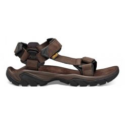Sandały turystyczne męskie Teva Terra Fi 5 Universal Leather. Brązowe sandały Teva, bez zapięcia. Za 356.99 zł.