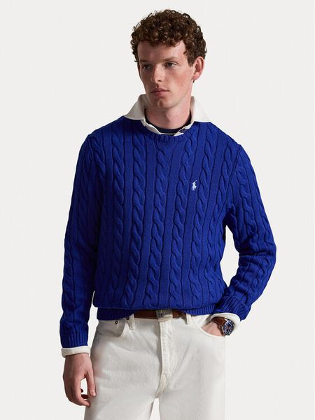 Polo Ralph Lauren Sweter 710775885544 Niebieski Regular Fit. Niebieskie swetry rozpinane Polo Ralph Lauren, l, bez wzorów, z bawełny, bez kołnierzyka, bez ramiączek. Za 949.99 zł.