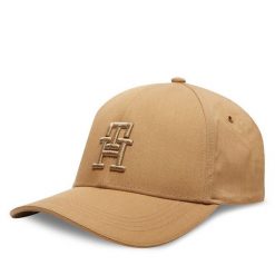 Czapka z daszkiem Tommy Hilfiger. Brązowe czapki z daszkiem Tommy Hilfiger, bez wzorów. Za 129.99 zł.