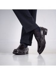 British Passport Skórzane mokasyny "Penny" w kolorze bordowym rozmiar: 45. Czerwone botki sznurowane British Passport, bez wzorów, bez obcasa, bez zapięcia. Za 448.99 zł.