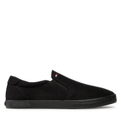 Tenisówki Tommy Hilfiger. Czarne trampki Tommy Hilfiger, m, bez wzorów, bez zapięcia. Za 159.99 zł.