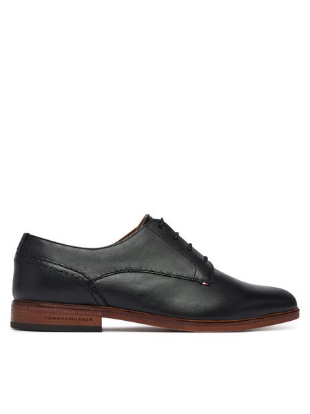Tommy Hilfiger Półbuty Hilfiger Leather Dress Shoe FM0FM05777 Czarny. Czarne eleganckie półbuty Tommy Hilfiger, bez wzorów, ze skóry, bez obcasa, bez zapięcia. Za 649.99 zł.
